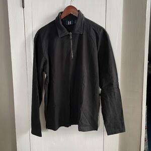 Tommy Hilfiger Men’s 1/4 Zip 100% Cotton Black Pull Over Long Sleeve Size L